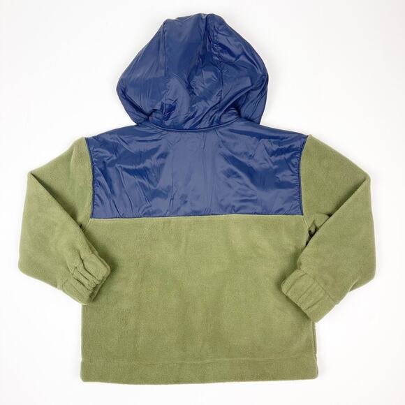 GapKids Olive Green Navy Blue Fleece Pullover Jacket Small 6-7 - Picture 2 of 3